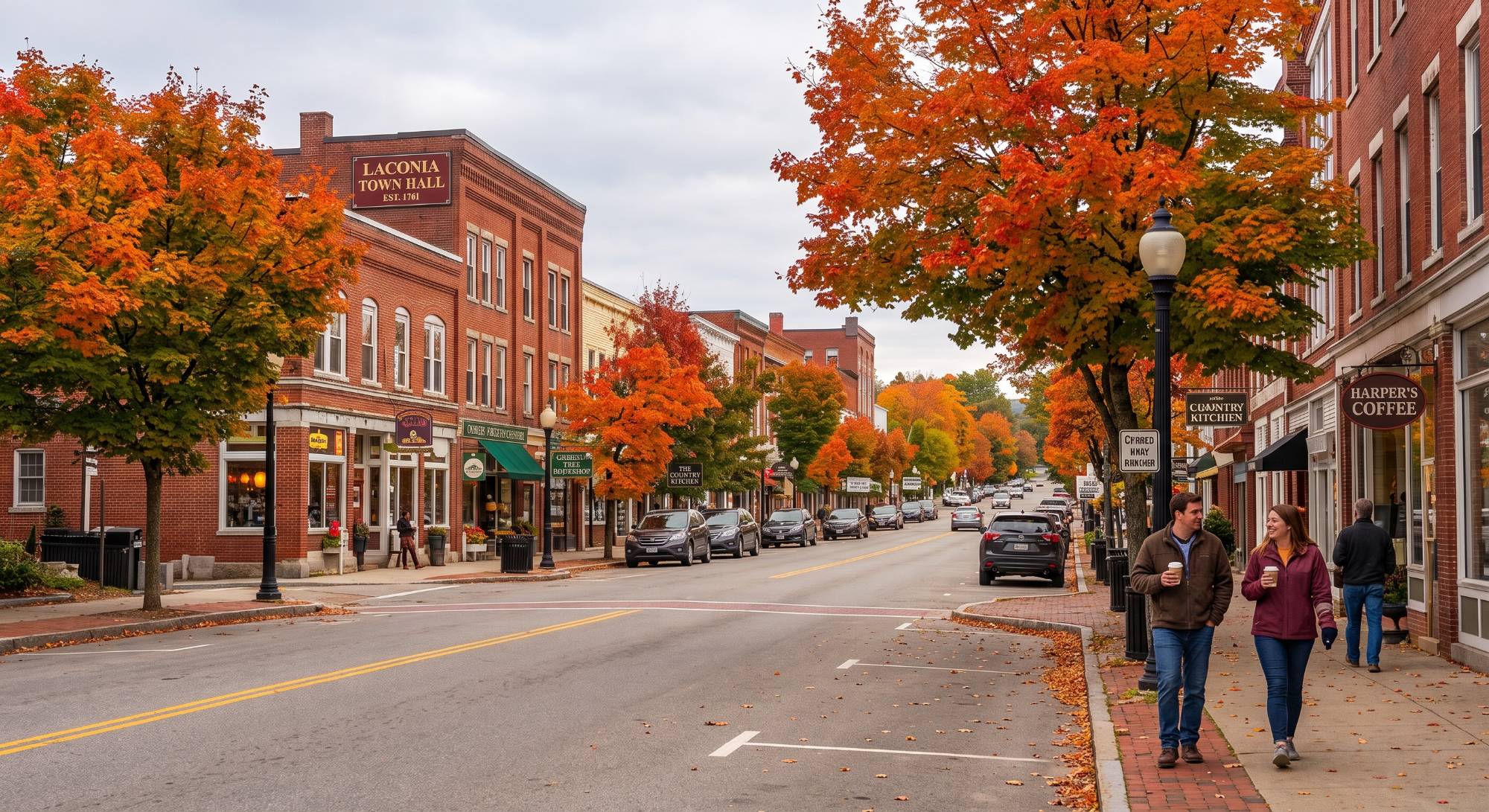 Downtown Laconia, New Hampshire, near Bay Point Financial's office